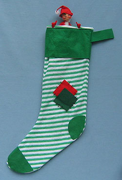 Annalee 10" Elf in 32" Stocking - Near Mint - 755592ox