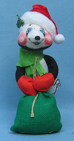 Annalee 10" Christmas Panda Bear with Toy Bag - Mint / Near Mint - 758085