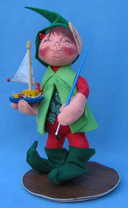 Annalee 12" Santa's Helper Elf Painting Boat - Mint - 764691xx