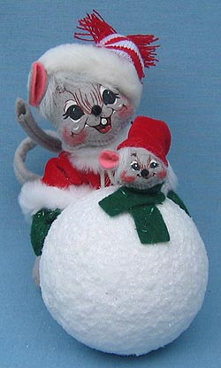 Annalee 6" Snowball Fun Girl Mouse - Mint - 768605