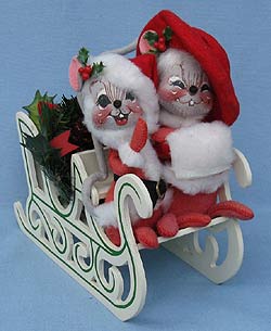 Annalee 7" Sleigh Ride Mice - Excellent - 771997b