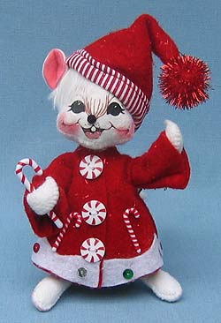 Annalee 6" Candycane Stripe Mouse - Mint - 772006