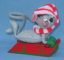 Annalee 7" Sledding Mouse - Near Mint - 772083x