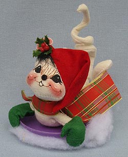 Annalee 7" Sliding Mouse on Saucer - Excellent - 772098oxta