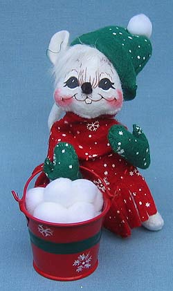 Annalee 6" Bucket of Snowballs Mouse - Mint - 773706