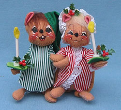 Annalee 7" Mr & Mrs Tuckered Mice - Mint / Near Mint - 7747-7749-96