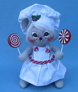 Annalee 10" Candy Chef Mouse with Lollipops - Mint - 777404