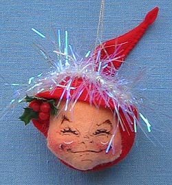 Annalee 3" Red Elf Head Ornament - Excellent - 780296ox Annalee 3" Red Elf Head Ornament - Excellent - 780296ox