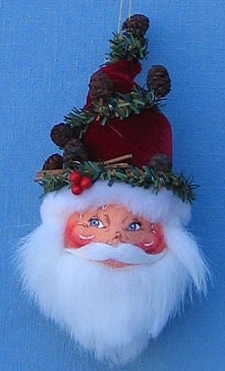 Annalee 3" Woodland Santa Head Ornament - Mint - 780404
