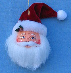 Annalee 3" Santa Head Ornament - Mint - 780503