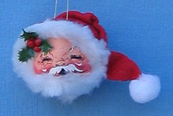 Annalee 3" Santa Head Ornament with Short Beard - Mint - 780584x Annalee 3" Santa Head Ornament with Short Beard - Mint - 780584x