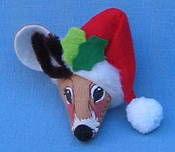 Annalee 3" Deer Head Ornament with Pipe Cleaner Antlers- Mint / Near Mint - 781582