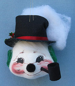 Annalee 5" Snowman Head Ornament - Signed - Mint - 783194s