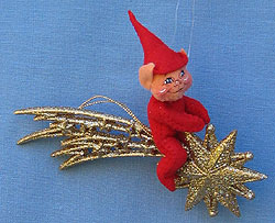 Annalee 3" Star Rider Red Elf Ornament - Mint - 784301ox