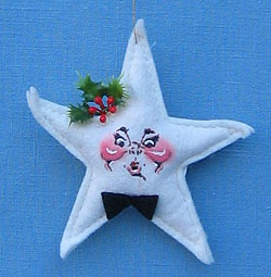 Annalee 3" Star Ornament with Bow Tie - Mint - 785084ooh