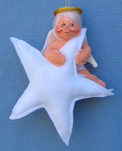 Annalee 3" Angel on Star Ornament - Excellent - 785903ox