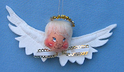 Annalee 3" x 7" Angel Head Ornament - Closed Mouth - Mint - 786085ox