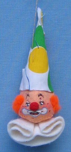 Annalee 5" Clown Head Ornament - Mint/ Near Mint - 786585