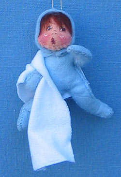 Annalee 3" Baby Boy in Blue PJ's Ornament - Mint - 787195ooh