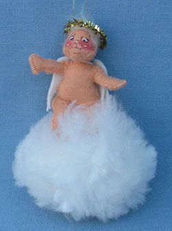 Annalee 3" Angel on Soft Cloud Ornament - Bewildered Mouth - Mint - 788084bew