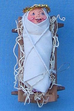 Annalee 3" Nativity Baby Jesus in Manger Ornament - Mint - 788193