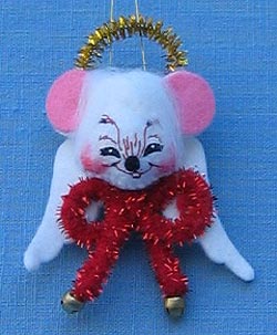 Annalee 3" Angel Mouse Head Ornament/ Pin - Mint - 789102sq