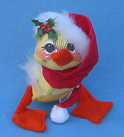 Annalee 5" Yellow Duckling Wearing Santa Hat - Mint - 795083