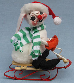 Annalee 7" Bunny on Flexible Flyer Sled - Mint - 806587