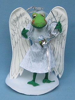 Annalee 10" Felicity Angel Frog with French Horn - Mint - 808198fh