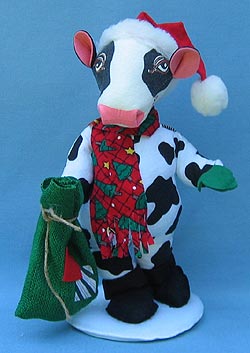 Annalee 12" Moo-rry Christmas Holstein Cow - Mint - 808599s
