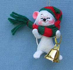 Annalee 3" Jinglebell Mouse Ornament - Mint - 810207