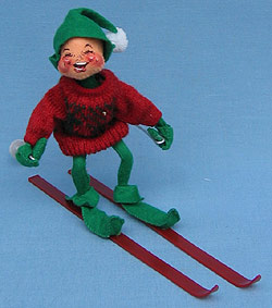 Annalee 10" Ski Elf with Cranberry Sweater - Mint - 818087-2xo