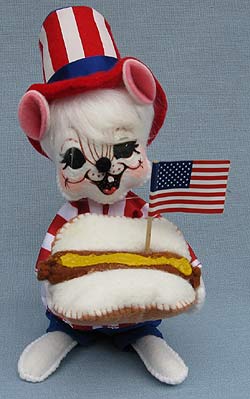 Annalee 6" Patriotic Hot Dog Dandy Mouse 2017 - Mint - 850617