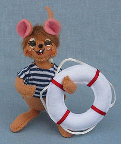 Annalee 5" Lakeside Nautical Mouse with Life Preserver 2015 - Mint - 851215