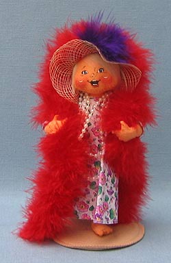 Annalee 7" Little Miss Fancy Red Hat Girl - Near Mint - 855105