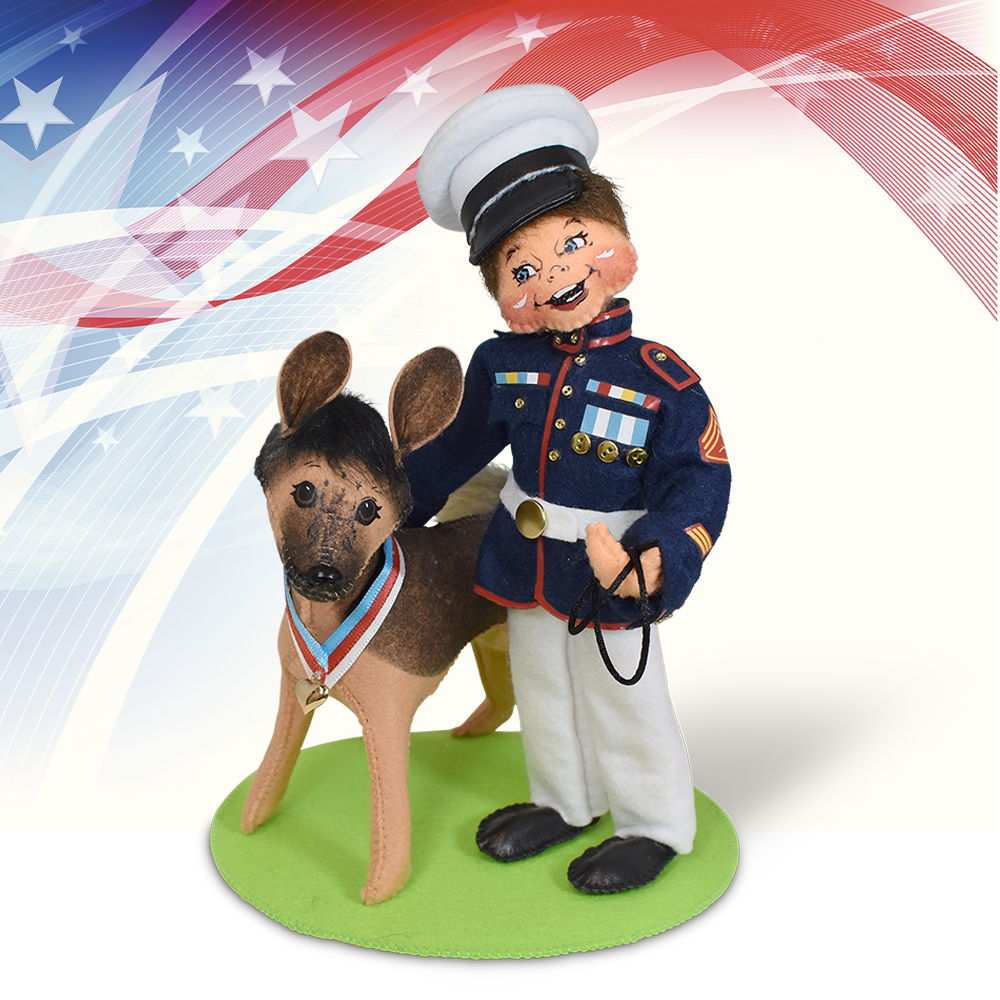 Annalee 10" Bravery Military Soldier and German Shepherd Dog AIA 2022 - Mint - 860822