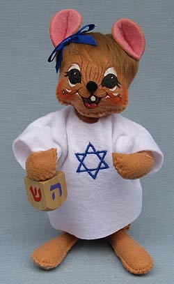 Annalee 6" Jewish Hanukkah Girl Mouse - Mint - 861616