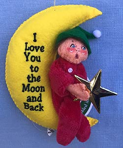 Annalee 5" Love You To The Moon and Back Ornament - Mint - 861721ooh