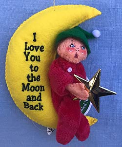 Annalee 5" Love You To The Moon and Back Ornament AIA - Mint - 861721ooh