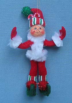 Annalee 4" Red Candystripe Elf Ornament - Mint - 866206