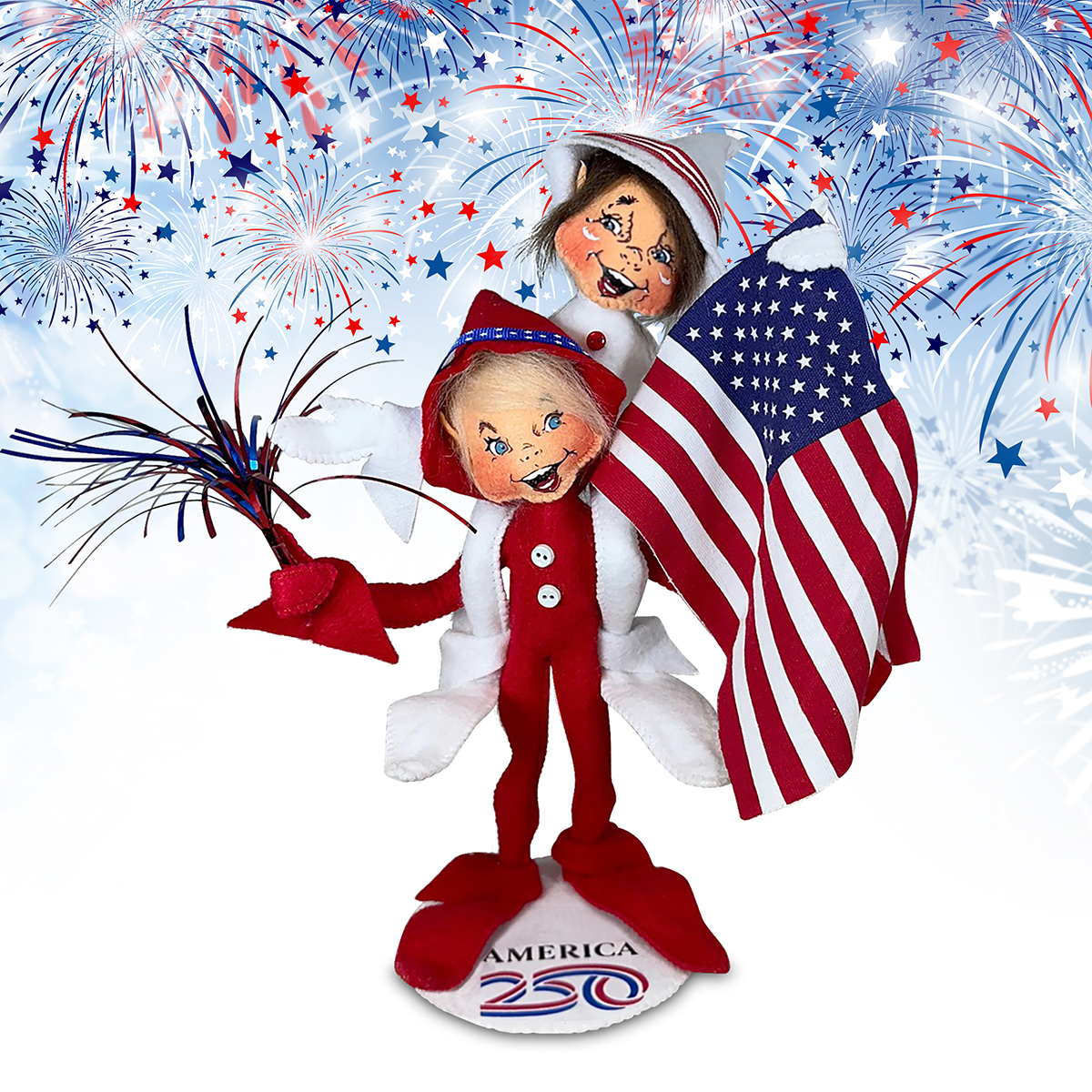Annalee 10" High Flying Freedom 250th Anniversary Patriotic Elves AIA 2026 - Mint - 912226