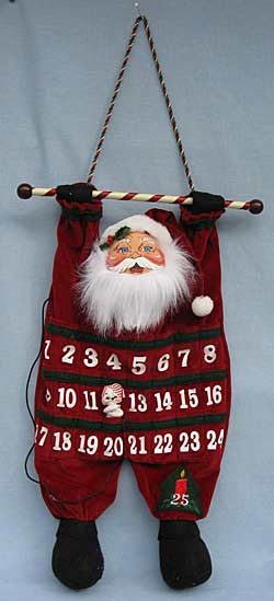 Annalee 35" Santa Countdown Calendar with 3" Mouse - Very Good - 933001a