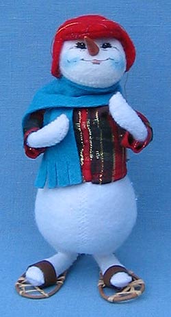 Annalee 5" Snowman on Snowshoes Ornament - Mint - 941703