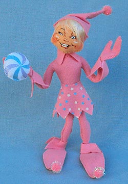 Annalee 12" Pink Candy Elf Holding Candy - 2013 - Mint - 964513th