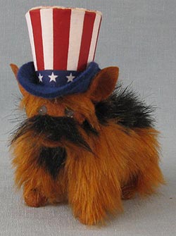 Annalee 5" Patriotic Uncle Sam Yorkie Puppy Dog - 2013 - Mint - 965113sc
