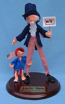 Annalee 14" Uncle Sam with 5" Child - Mint / Near Mint - 965292