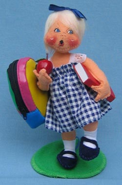 Annalee 7" Teachers Pet School Girl with Backpack - Mint - 967099ooh