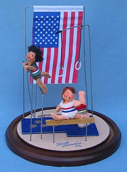 Annalee 3" Dreams of Gold Gymnastic Vignette with Base - Mint - 970196 Annalee 3" Dreams of Gold Gymnastic Vignette with Base - Mint - 970196