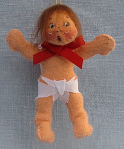 Annalee 3" Baby Boy in Diaper Ornament - Mint - Prototype - 970695 Annalee 3" Baby Boy in Diaper Ornament - Mint - Prototype - 970695
