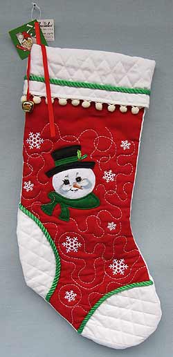 Annalee 20" Snowman Christmas Stocking - 2010 - Mint - 970710